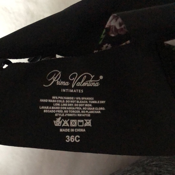 NWT Prima Valentina Intimates Size 36C Floral Smooth Back Push Up Bra Women - Picture 5 of 5
